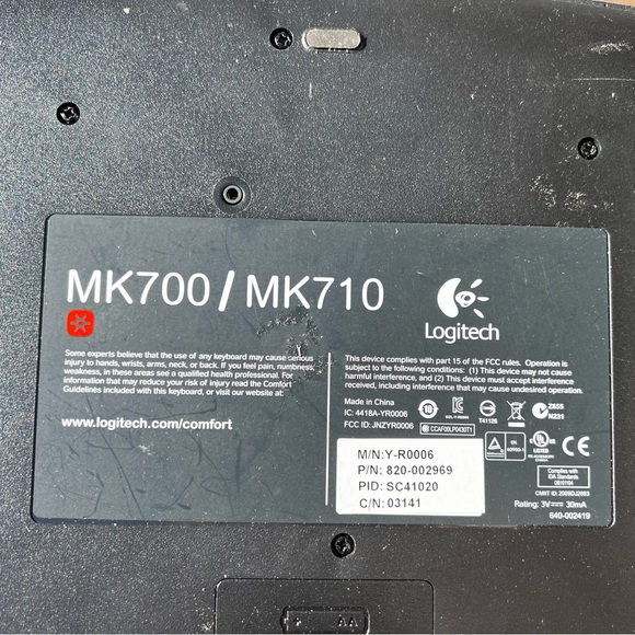 Logitech MK700/MK710 Wireless Keyboard only No USB Dongle Reciever - Picture 3 of 3
